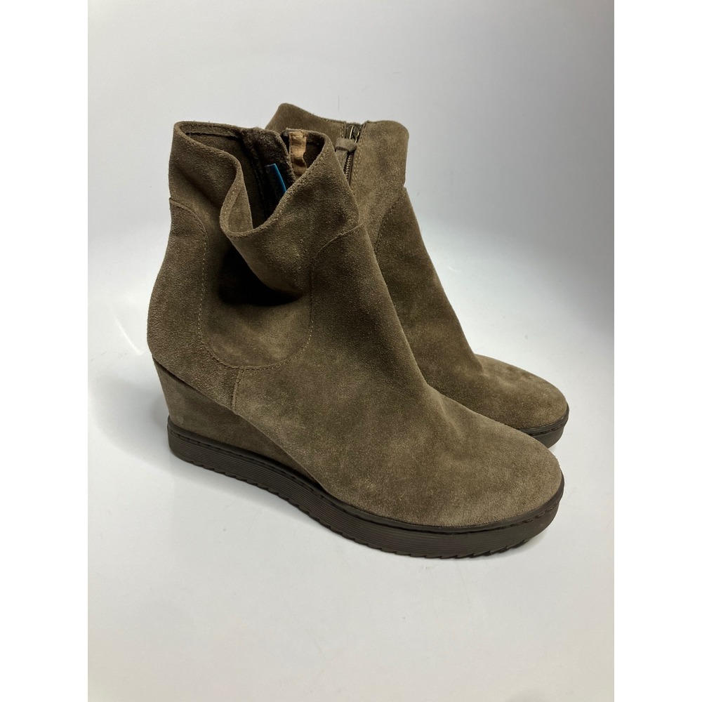 Sofft Shary waterproof suede wedge ankle boots taupe women's size 11 casual